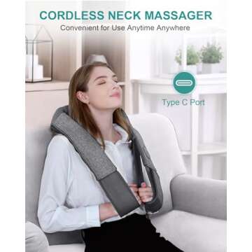 Nekteck Cordless Neck and Back Massager with Heat