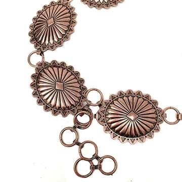 Emulily Western Concho Chain Link Belt for Fashion