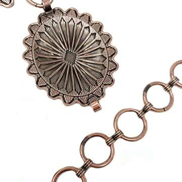 Emulily Western Concho Chain Link Belt for Fashion