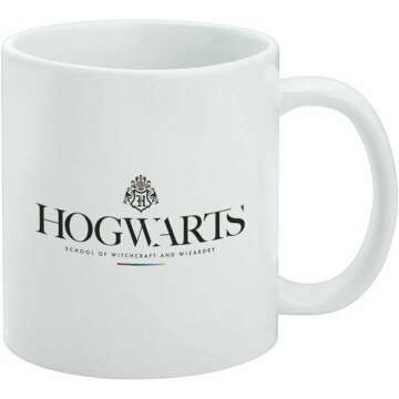 Harry Potter Hogwarts Modern Logo Ceramic Coffee Mug - 11oz White