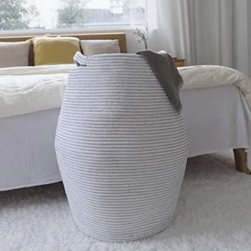 Stylish LA JOLIE MUSE Cotton Rope Storage Basket