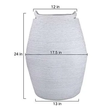 Stylish LA JOLIE MUSE Cotton Rope Storage Basket