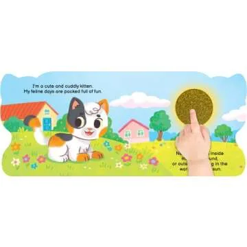 Little Hippo Books Cuddly Days with Kitten - Touch and Feel Board Book - Sensory Board Book