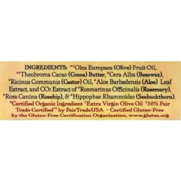 Badger - Cocoa Butter Lip Balm, Creamy Cocoa, Certified Organic Lip Balm, Fair Trade, Natural Lip Balm, Lip Butter, Lip Balm Cocoa Butter, Cocoa Care Lip Balm, 0.25 oz