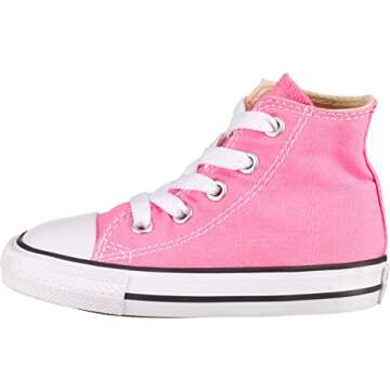 Converse Kids' Chuck Taylor All Star Canvas High Top Sneaker, pink, 5 M US Toddler