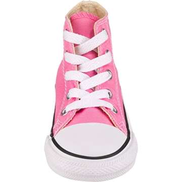 Converse Kids' Chuck Taylor All Star Canvas High Top Sneaker, pink, 5 M US Toddler