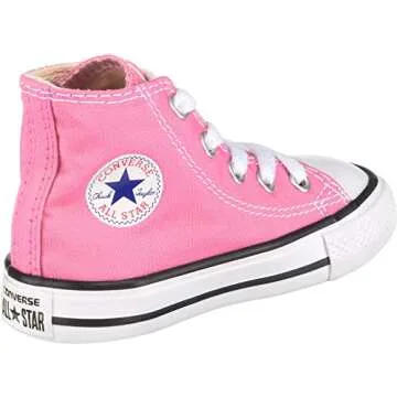 Converse Kids' Chuck Taylor All Star Canvas High Top Sneaker, pink, 5 M US Toddler