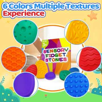Fidget Sensory Toys for Kids Adults 6 PC Worry Stones