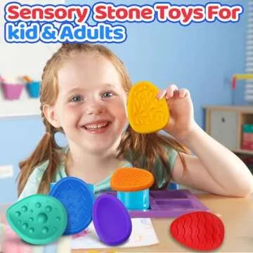 Fidget Sensory Toys for Kids Adults 6 PC Worry Stones