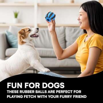 Black Rhino Interactive Dog Chew Toy Ball - Bite-Resistant Dog Treat Ball Dispenser Feeder - Ideal a...