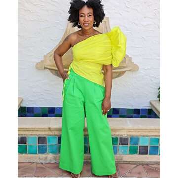 The Drop Women's Sulphur Spring One Shoulder Blouse by @kass_stylz, 3X, Plus Size