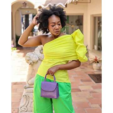 The Drop Women's Sulphur Spring One Shoulder Blouse by @kass_stylz, 3X, Plus Size