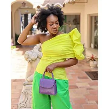 The Drop Women's Sulphur Spring One Shoulder Blouse by @kass_stylz, 3X, Plus Size