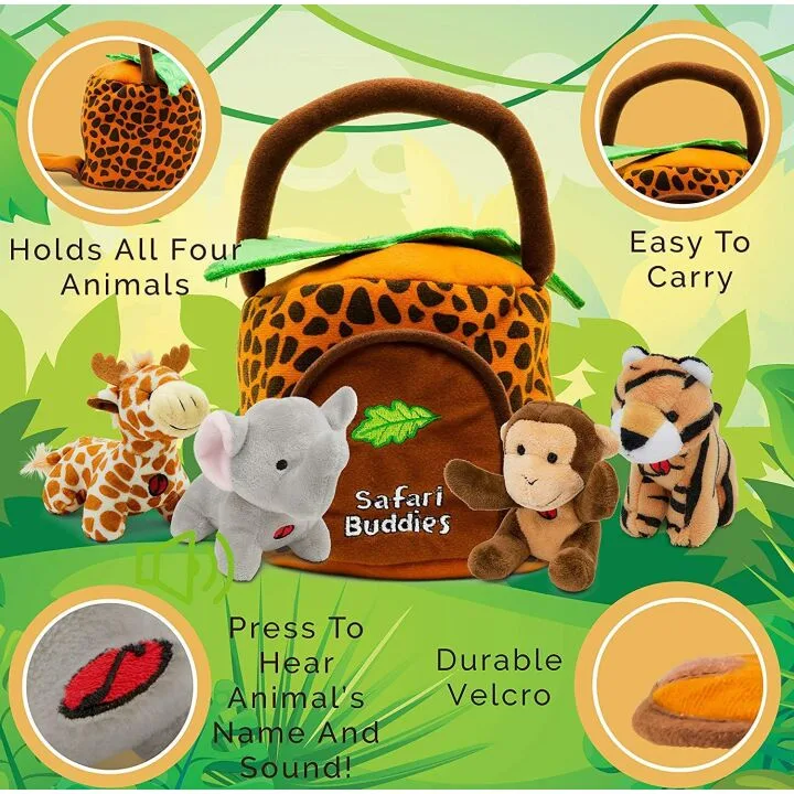 KLEEGER Plush Talking Jungle Animals for Kids