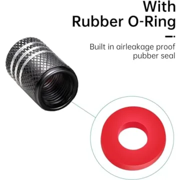 Black Metal Valve Stem Caps for BMW - 4 Pcs