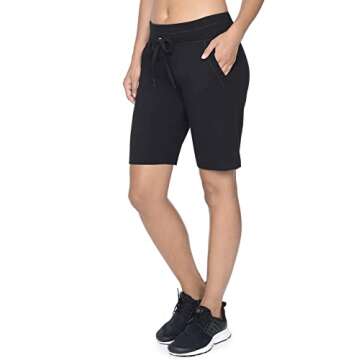 Danskin Women's Essentials Bermuda Shorts Black 3X Comfort & Style