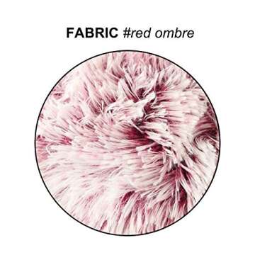 Uhomy 2 Packs Winter Home Decorative Fluffy Plush Pillow Covers 18"x18",Super Warm Soft Plush Faux Fur Throw Pillow Cover Cushion Case for Sofa Bed 45x45 Cm Zippered Red Ombre Pillow Covers