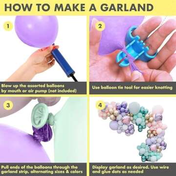 GIHOO 150pcs Mermaid Tail Balloon Garland Arch Kit, Mermaid Theme Girl Birthday Party Decorations Under the Sea Mermaid Balloons Baby Shower Party Supplies