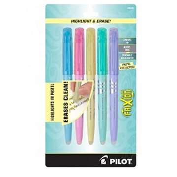 Pilot Frixion Light Pastel Highlighter with Erasable Ink, Chisel Tip, 5 pack (46543) 3 pack (46507)