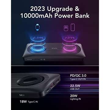 VRURC 10000mAh Wireless Charger for iPhone and Apple Watch