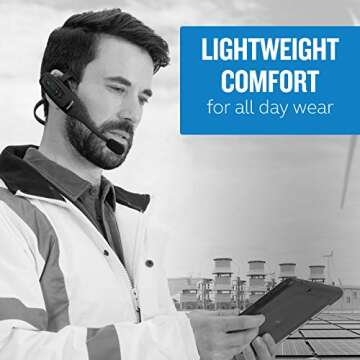 BlueParrott C400-XT Trucker Bluetooth Headset – Industry Leading Sound with Long Wireless Range & Extreme Comfort for All-Day Wear - Ideal for Anyone On-The-Go, Up to 24 Hours of Talk Time, Black