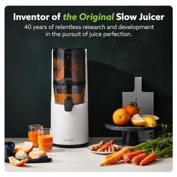 Hurom H200 Easy Clean Slow Juicer, Matte Black | Hands Free | Hopper Fits Whole Produce | Quiet Moto...