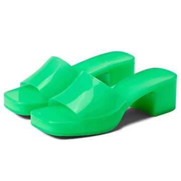 Steve Madden Women's Harlin Heeled Sandal, Jade, 8