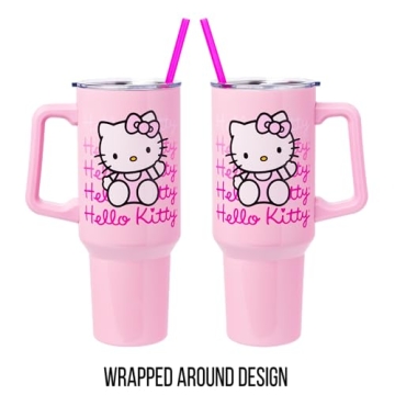 Hello Kitty Waving Tumbler with Handle - 40 Oz