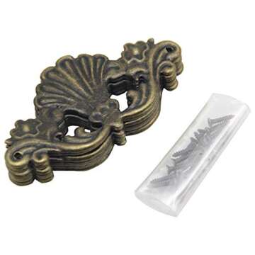 3.9x1.9 inch Vintage Corner Protectors 8 Pcs Metal Box Corner Protector Corner Brace with Mounting Screws for Furniture Jewelry Box Decoration Edge Cover Furniture Cabinet, Hollow, Antique Bronze