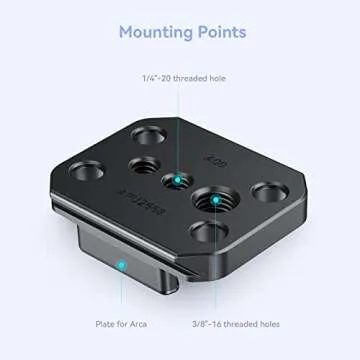 SMALLRIG Tripod Adapter for GoPro Ball Joint Buckle, Quick Release Plate for Arca with 1/4”-20 Threaded Holes and 3/8”-16 Threaded Holes, Compatible with GoPro Hero 11/10 / 9/8 / 7/6 / 5- APU2668