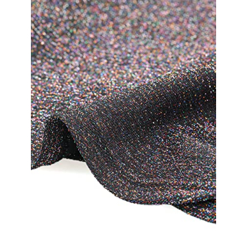 Allegra K Glitter Crop Top for Women's Halloween Party Fashion