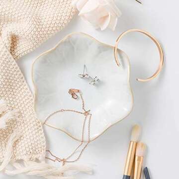 KIMRAMIC Jewelry Dish - Elegant Ceramic Trinket Tray