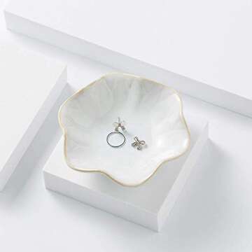 KIMRAMIC Jewelry Dish - Elegant Ceramic Trinket Tray