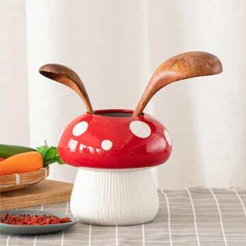 Mushroom Vase, Mushroom Shaped Vases for Decorative Flowers Modern Home Decor, Ceramic Vases, Minimalist Vase for Coffee Table, Kitchen, Office, House Decoration