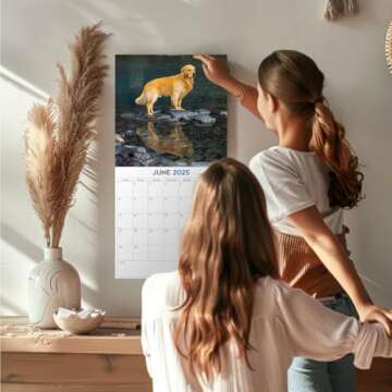 2025 Golden Retriever Calendar - Dog Breed Wall Calendar - 12 x 24 Open - Thick No-Bleed Paper - 14 ...