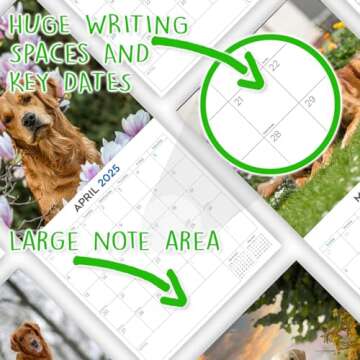 2025 Golden Retriever Calendar - Dog Breed Wall Calendar - 12 x 24 Open - Thick No-Bleed Paper - 14 Month Planner Calendar Organizing & Planning