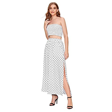 Floerns Women's Summer Printed 2 Piece Skirt Set