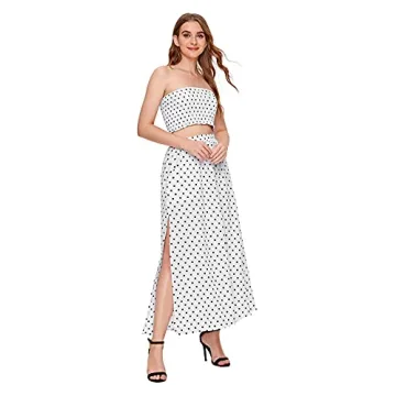 Floerns Women's Summer Printed 2 Piece Skirt Set