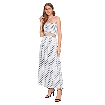 Floerns Women's Summer Printed 2 Piece Skirt Set
