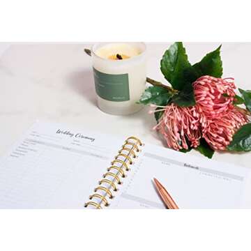 Wedding Planner Book and Organizer for Bride To Be Gift - Complete Wedding Guide - Wedding Planner Notebook with Calendar and Stickers