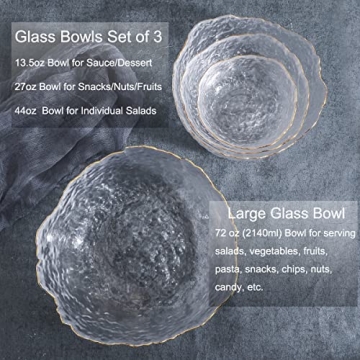 Stylish OBR KING Glass Salad Bowl Set for Your Kitchen Prep