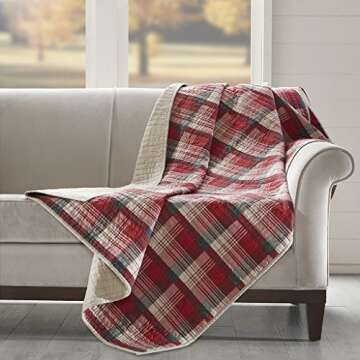 Woolrich Luxury Quilted Throw - Cabin Lifestyle, Patchwork with Moose Design All Season, Lightweight...