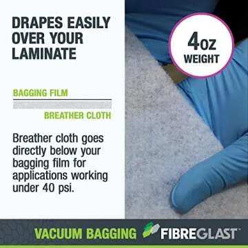 Fibre Glast Breather Bleeder Cloth, 1 Yard – Elite Lab Vacuum Bagging Supplies, Degassing Chambers...