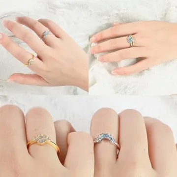 Sun and Moon Adjustable Rings for Women