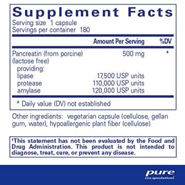Pure Encapsulations Pancreatic Enzyme Formula - Digestive Enzymes for Digestion - Strengthens Gut He...
