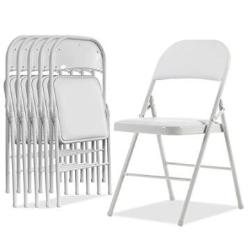 Karl Home Portable Folding Chairs - Sturdy & Comfortable 6-Pack