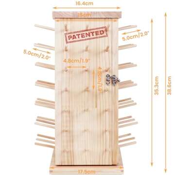 New brothread 84 Spools (Assembly) 360° Fully Rotating Wooden Thread Rack/Thread Holder Organizer f...