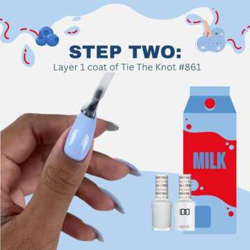 DND Gel Polish Set, Blue Collection, UV/LED Gel Polish and Air Dry Nail Lacquer, Matching Chip-Free Polish Duo, 574 Blue Bell, 0.5 Fl Oz