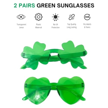 Novelty St Patrick's Day Shamrock Glasses Set for All Ages