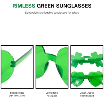 Novelty St Patrick's Day Shamrock Glasses Set for All Ages